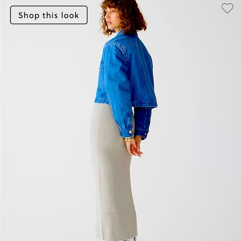 Jcrew Fitted sweater-skirt in shiny silver yarn